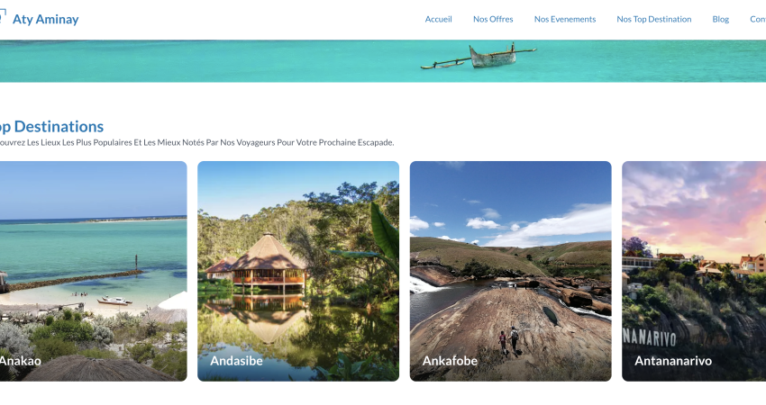 Plateforme touristique digitale Aty Aminay