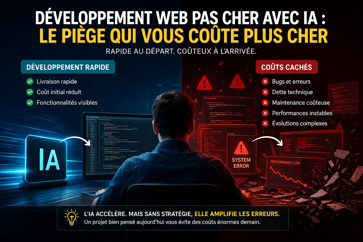 développement web pas cher avec IA et coûts cachés